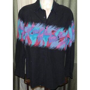 Men's size Large Roper long sleeved buttoned western shirt front pockets